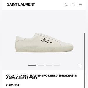 Saint Laurent COURT CLASSIC SL/06 EMBROIDERED SNEAKERS IN CANVAS AND LEATHER 39